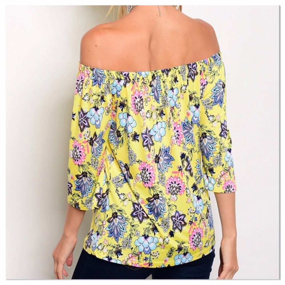Sunny Yellow Off Shoulder Top - Picture 3 of 3